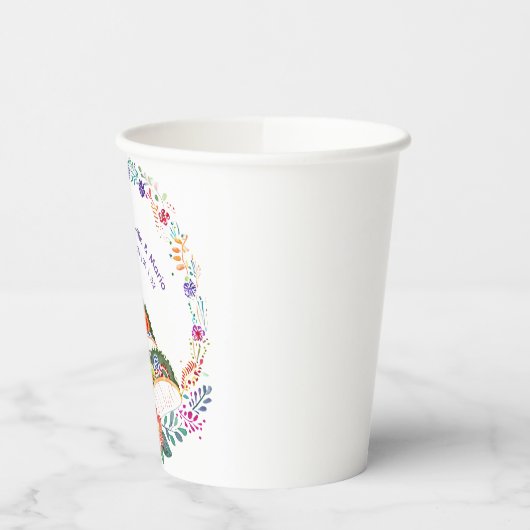 FIESTA Cactussen Folkart Bloemen Aangepast Papieren Bekers (Links)