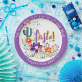FIESTA Cactussen Folkart Bloemen Aangepast Papieren Bordje (Feest)
