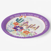 FIESTA Cactussen Folkart Bloemen Aangepast Papieren Bordje (Gekanteld)