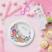 FIESTA Cactussen Folkart Bloemen Aangepast Papieren Bordje (Feest)