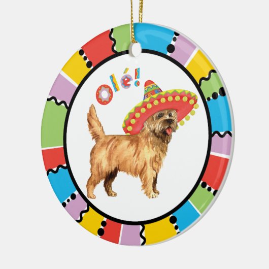 Fiesta Cairn Terrier Keramisch Ornament (Links)