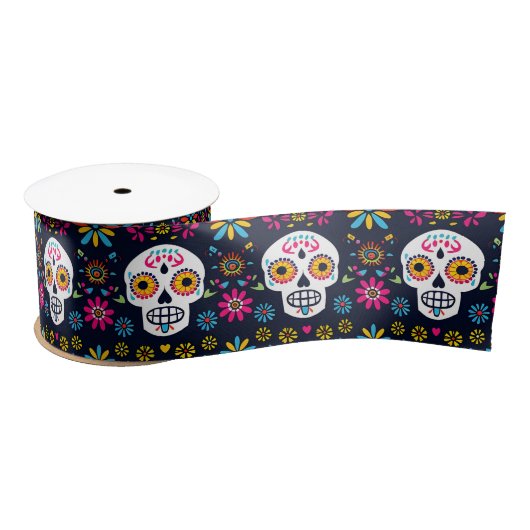 Fiesta Calaveras Satijnen Lint (Spoel)