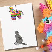 Fiesta Cat die Piñata Birthday volgt Kaart