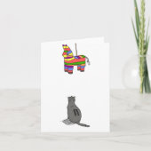 Fiesta Cat die Piñata Birthday volgt Kaart (Voorkant)