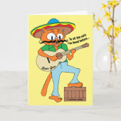 Fiesta Cat Gato Cinco de Mayo Funny Blank Kaart (Gele Bloem)