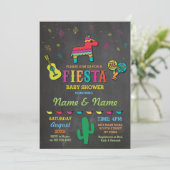 Fiesta Chalk Pinata Couples Parents Baby shower Kaart (Staand voorkant)