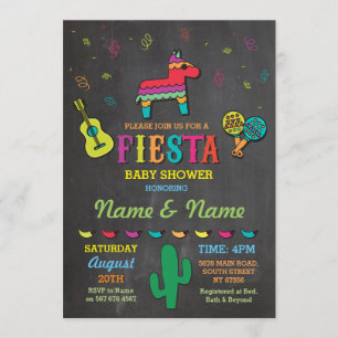 Fiesta Chalk Pinata Couples Parents Baby shower Kaart