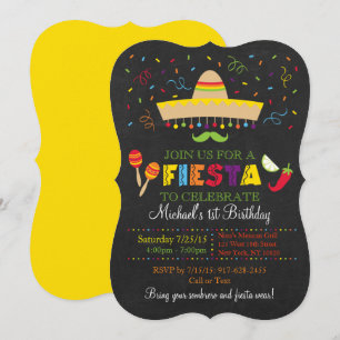 Fiesta Chalkboard Birthday Kaart
