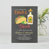 Fiesta Chalkboard Tacos en Tequila Invitation Kaart (Staand voorkant)