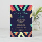 Fiesta Chevron uitnodiging (Staand voorkant)