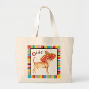 Fiesta Chihuahua Grote Tote Bag