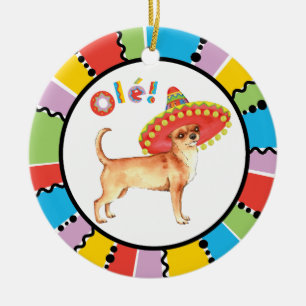 Fiesta Chihuahua Keramisch Ornament