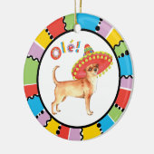 Fiesta Chihuahua Keramisch Ornament (Links)