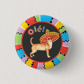 Fiesta Chihuahua Ronde Button 3,2 Cm (Voorkant)