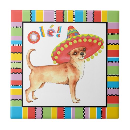 Fiesta Chihuahua Tegeltje (Voorkant)