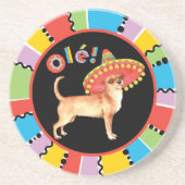 Fiesta Chihuahua Zandsteen Onderzetter (Voorkant)
