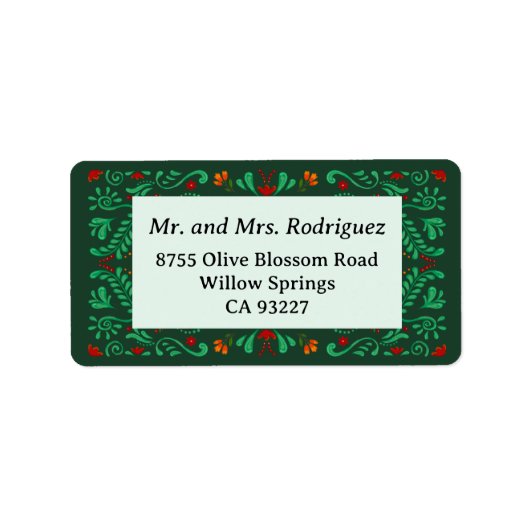 Fiesta Christmas Return Address Label (Voorkant)