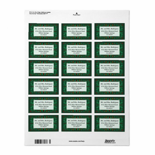 Fiesta Christmas Return Address Label (Full Sheet)