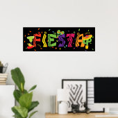 Fiesta Cinco De Mayo Colorful Party Banner Poster (Thuiskantoor)