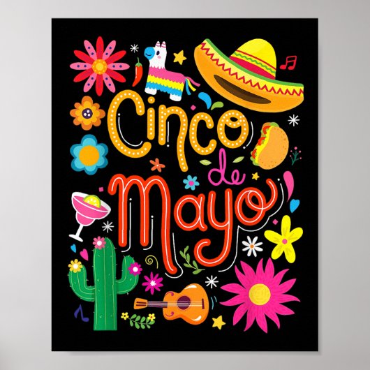 Fiesta Cinco De Mayo Grappig Mexicaans feest 5 De Poster (Voorkant)