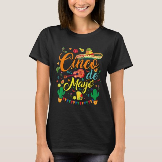 Fiesta Cinco De Mayo Grappig Mexicaans feest 5 De T-shirt (Voorkant)