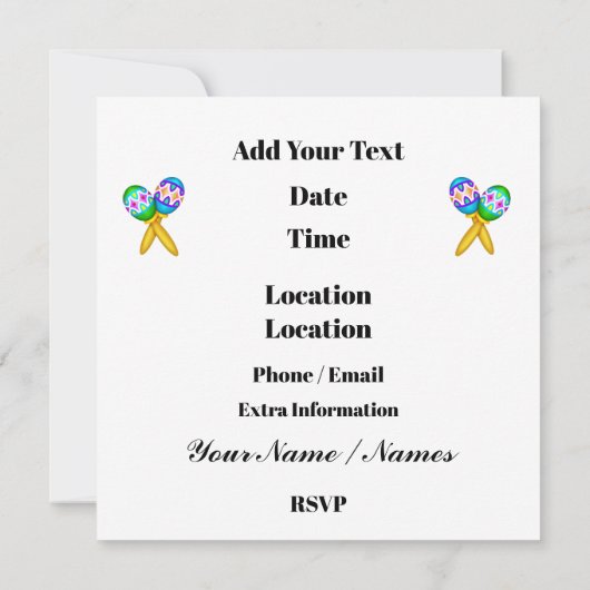 Fiesta - Cinco de Mayo Kaart (Achterkant)