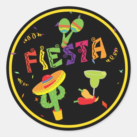 Fiesta Cinco De Mayo Kleurrijke Party Stickers (Voorkant)