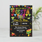 Fiesta Cinco de Mayo Mexicaanse feestuitnodiging Kaart (Staand voorkant)