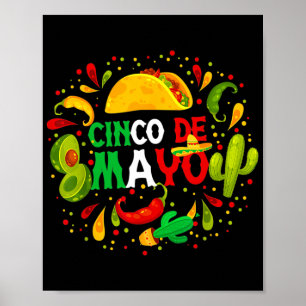 Fiesta Cinco De Mayo Partij Mexicaanse Mannen Vrou Poster