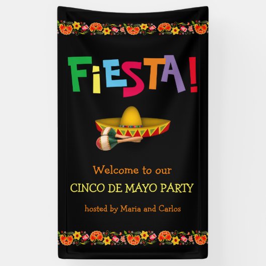 Fiesta! Cinco de Mayo Party (aanpasbaar) Spandoek (Verticaal)