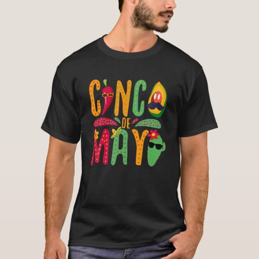 Fiesta Cinco de Mayo sombrero Mexican Camisa 5 de T-shirt (Voorkant)