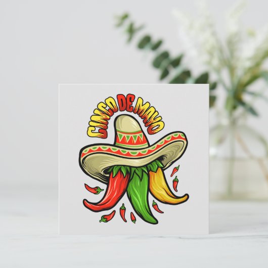 Fiesta - Cinco de Mayo Uitnodiging (Staand voorkant)
