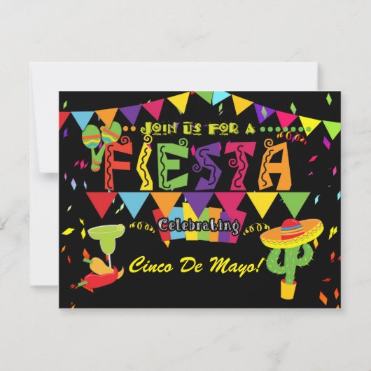 Fiesta Cinco de Mayo Uitnodiging voor het Feest (Voorkant)