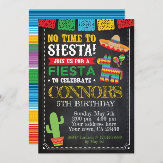 Fiesta, Cinco de mayo Verjaardag Kaart (Voorkant / Achterkant)