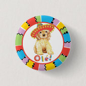 Fiesta Cocker Spaniel Ronde Button 3,2 Cm (Voorkant)