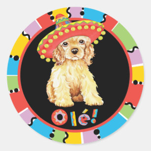 Fiesta Cocker Spaniel Ronde Sticker