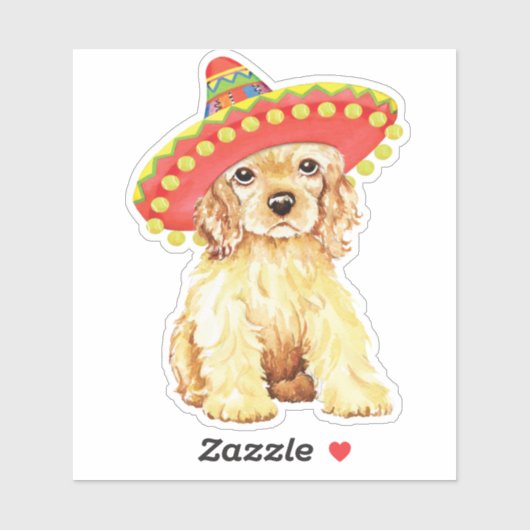 Fiesta Cocker Spaniel Vinyl Sticker (Vel)