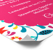 Fiesta Cocktail Bar Menu Bridal Shower Sign Poster (Hoek)