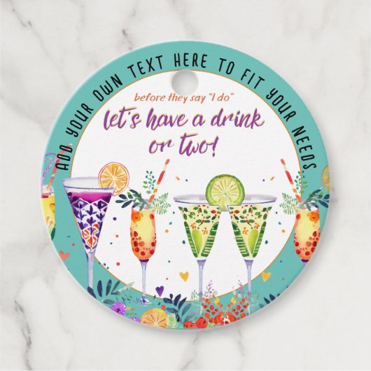 FIESTA Cocktails Aangepast Bedankjes Labels (Voorkant)