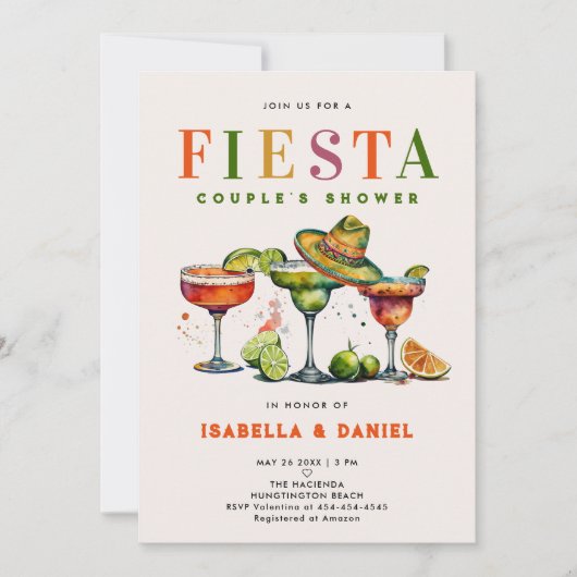 Fiesta Coed Jack en Jill Bruiloft Paar Douche Kaart (Voorkant)