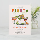 Fiesta Coed Kleurrijke Tequila Bruiloft Paar Douch Kaart (Staand voorkant)