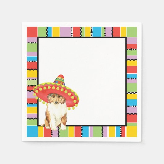 Fiesta Collie Paper Napkins Servet (Voorkant)