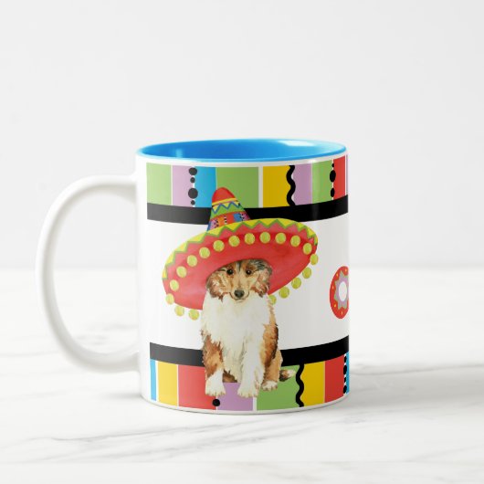 Fiesta Collie Two-Tone Coffee Mok (Links)