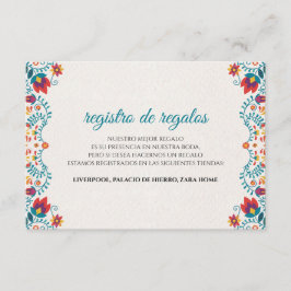 Fiesta Colorful Botanical Floral Spanish Wedding Informatiekaartje