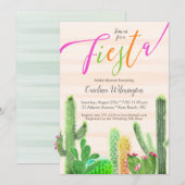 Fiesta Colorful Cactus Succulents Vrijgezellenfees Kaart (Voorkant / Achterkant)