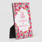 Fiesta Colorful Floral Black Rehearsal Dinner Fotoplaat (Zijkant)