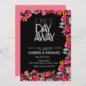 Fiesta Colorful Floral Black Rehearsal Dinner Kaart (Voorkant / Achterkant)