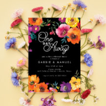 Fiesta Colorful Floral Black Rehearsal Dinner