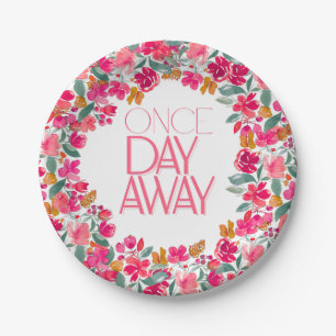 Fiesta Colorful Floral Black Rehearsal Dinner Papieren Bordje