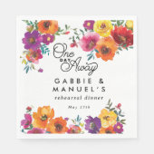 Fiesta Colorful Floral Black Rehearsal Dinner Servet (Voorkant)